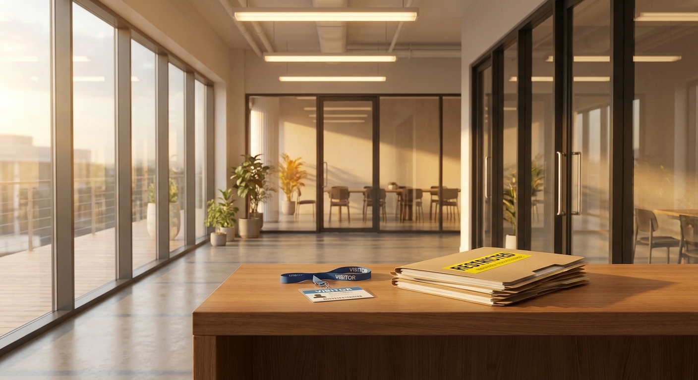 Hands exchanging a glowing folder across a dark table